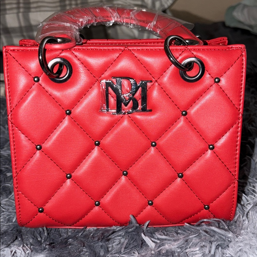 Badgley Mischka Red Quilted Mini Bag